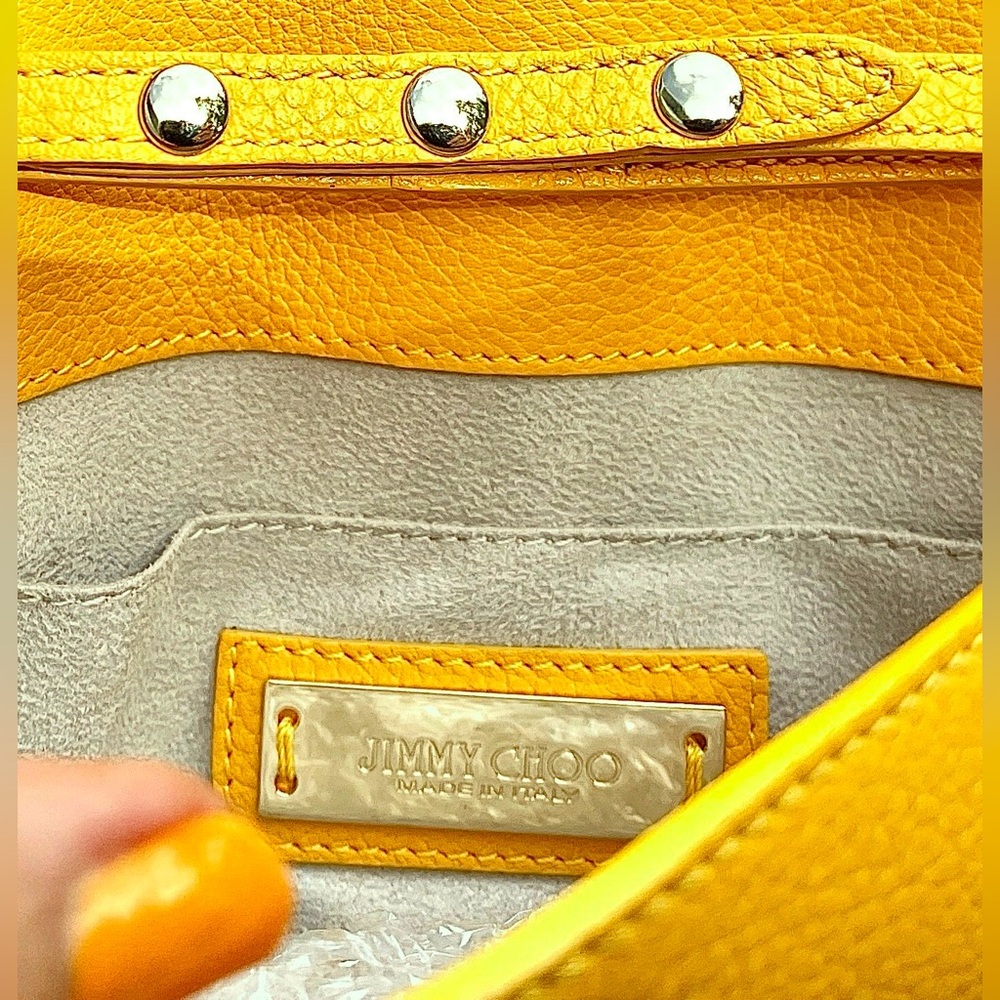 Jimmy Choo EUC Leather Crossbody/Shoulder Bag W/Cert of Auth Mustard Yellow - Picture 9 of 16